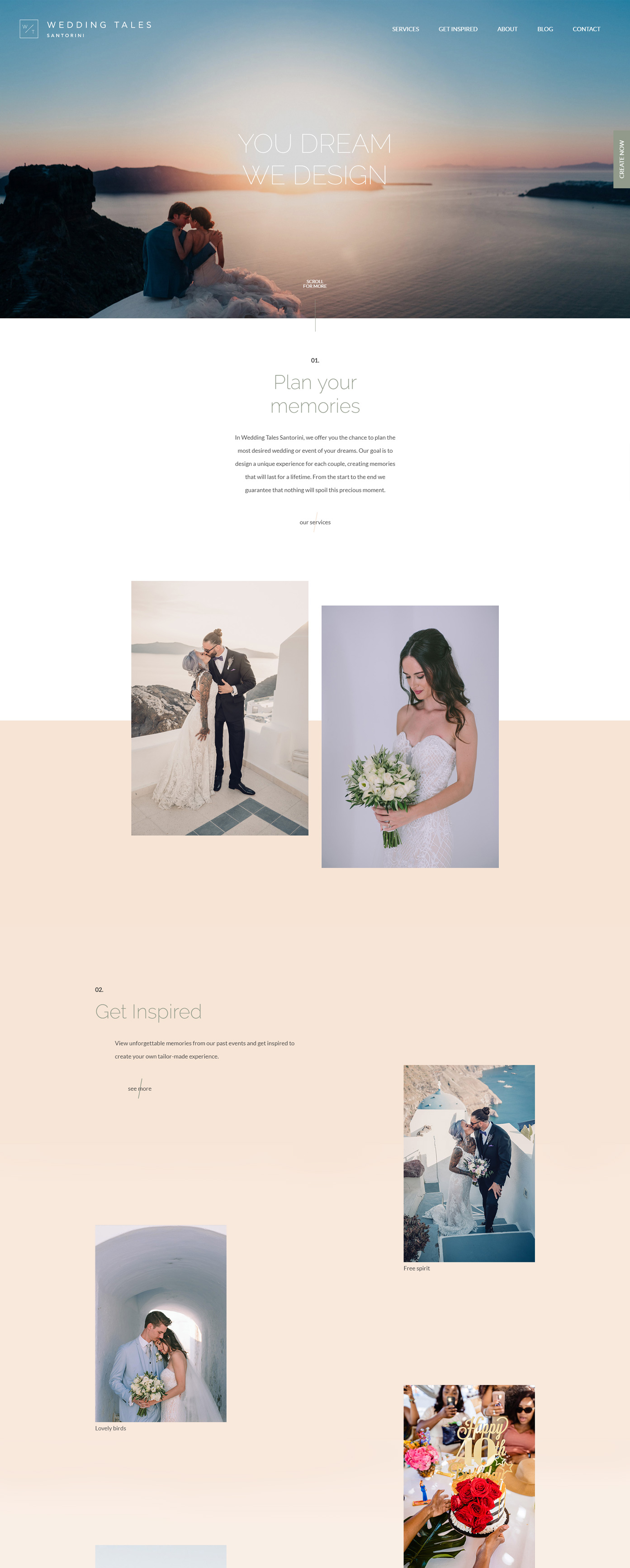 Wedding Tales Santorini homepage fullscreen